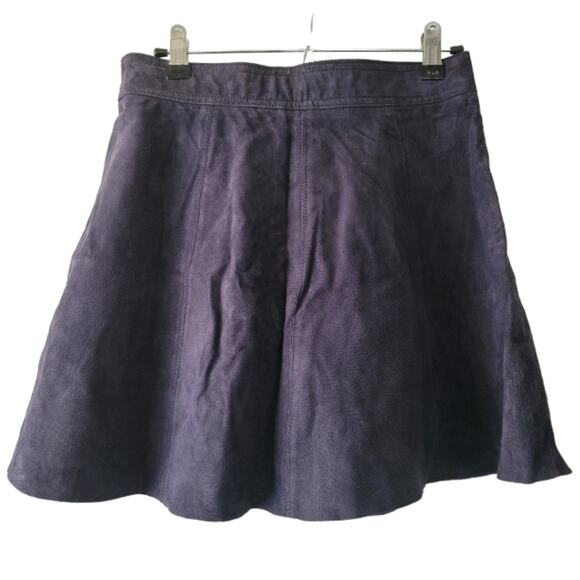 Size Small Bagatelle genuine real leather navy blue circle mini skirt - Picture 3 of 3